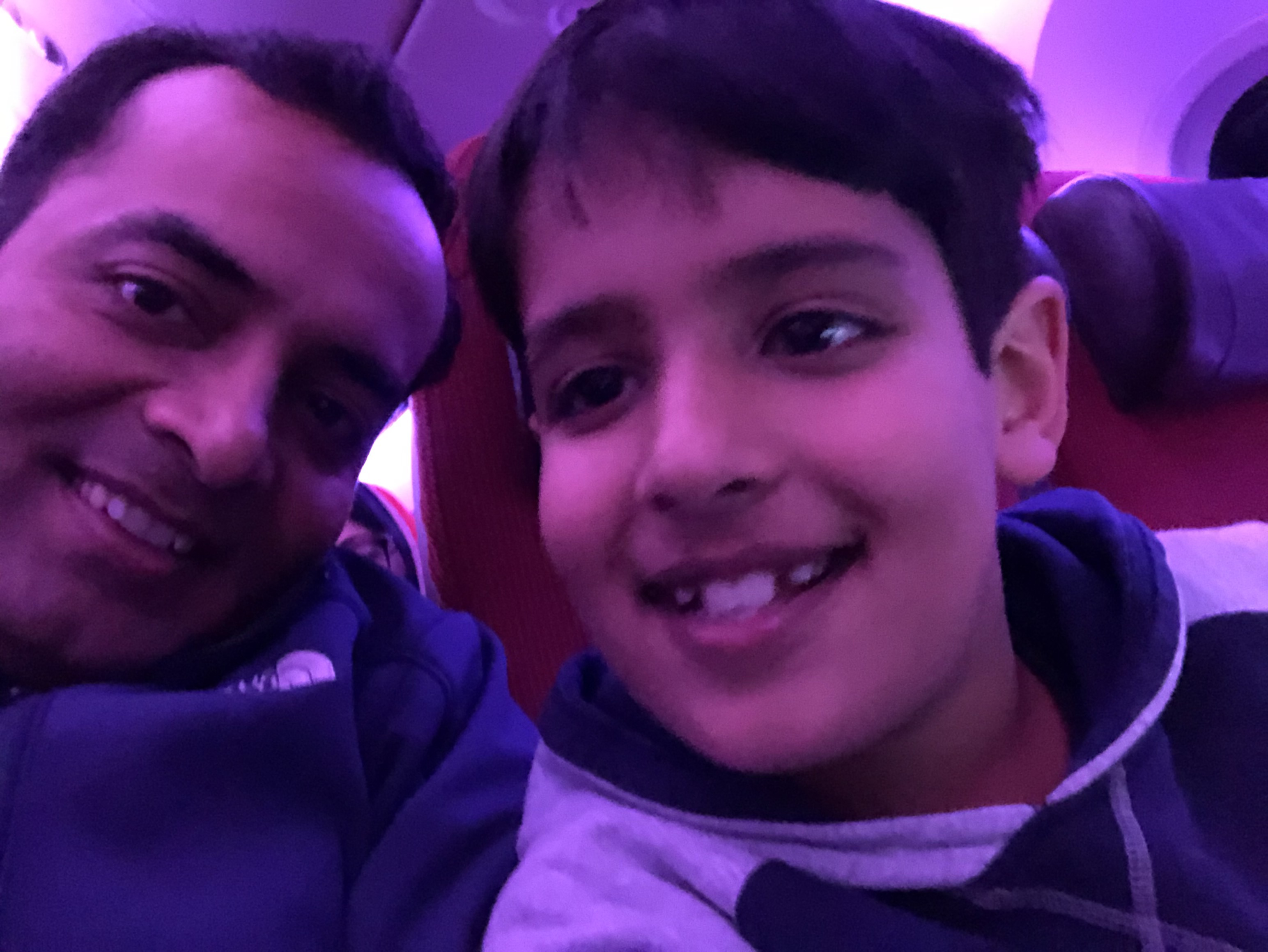 Richie and papa in the plane